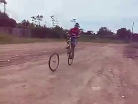 Funny bicycle accident