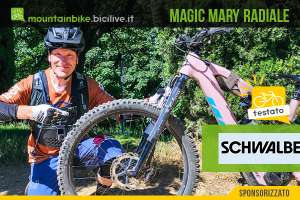 Foto di Claudio Riotti durante il test degli pneumatici MTB enduro e downhill Magic Mary Gravity Pro di Schwalbe