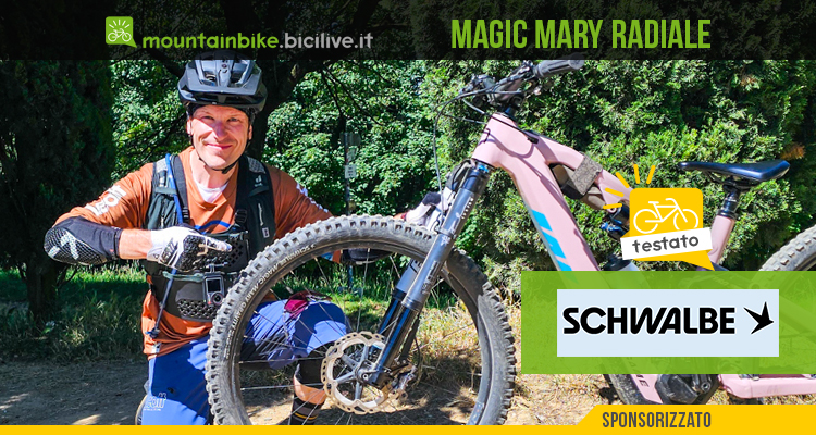 Foto di Claudio Riotti durante il test degli pneumatici MTB enduro e downhill Magic Mary Gravity Pro di Schwalbe
