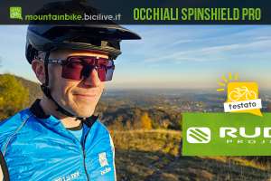 Foto di Claudio Riotti durante il test degli occhiali da MTB Rudy Project modello Spinshield PRO