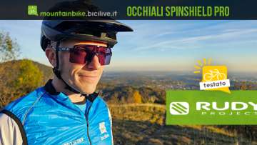 Foto di Claudio Riotti durante il test degli occhiali da MTB Rudy Project modello Spinshield PRO