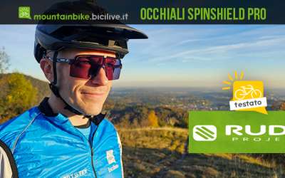 Foto di Claudio Riotti durante il test degli occhiali da MTB Rudy Project modello Spinshield PRO