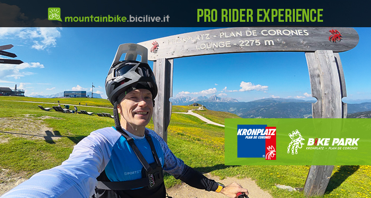 Foto di Claudio Riotti durante una due giorni al bike park Kronplatz.
